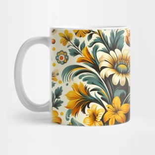 Yellow Floral Illustration Mug